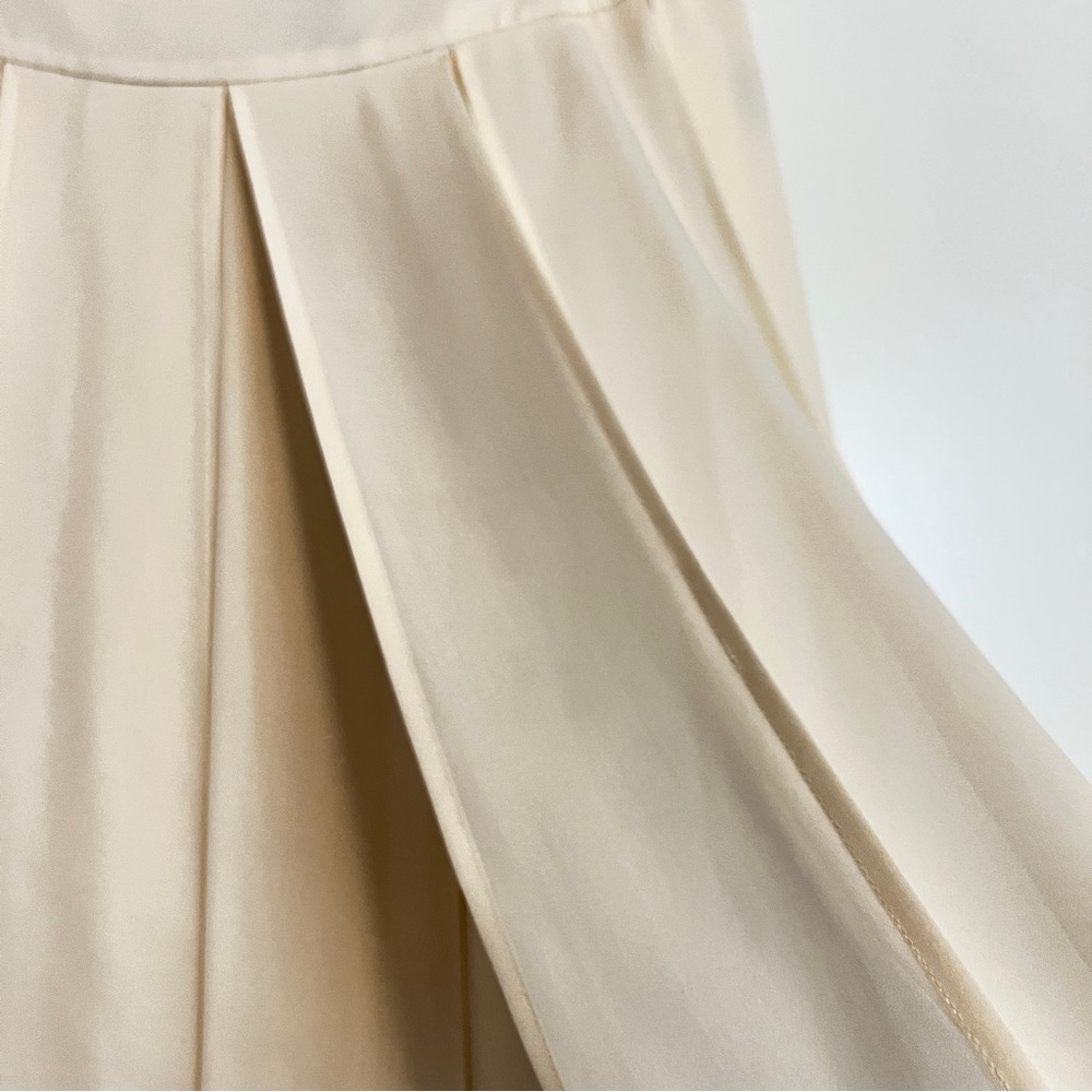 RALPH LAUREN Ivory Silk Pleated Car Wash Panel Skirt Vintage Luxury White 8 - Picture 4 of 13